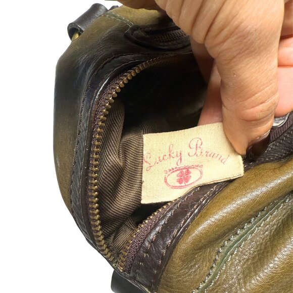 Rare Lucky Brand Olive Green Leather Satchel — New/Barely Used - Picture 15 of 17